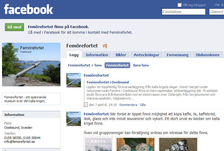 Femörefortet finns på Facebook!